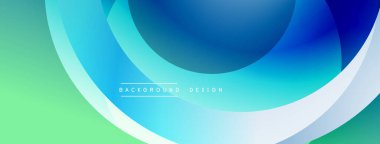 Üst üste binen dairesel şekillere sahip arka plan tasarımı, pürüzsüz gradyanlar ve yumuşak ışıklandırma efektleri, dinamik soyut bir kompozisyon oluşturur