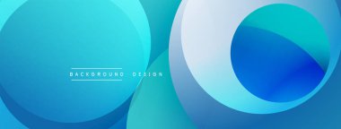 Katmanlı dairesel şekiller canlı renklerde, düzgün geçiş, derinlik efektleri ve modern, fütürist estetiğe sahip, gradyan açısından zengin soyut bir tasarım oluşturur.