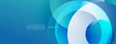 Katmanlı dairesel şekiller canlı renklerde, düzgün geçiş, derinlik efektleri ve modern, fütürist estetiğe sahip, gradyan açısından zengin soyut bir tasarım oluşturur.