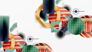 Dairesel ve üçgenli karmaşık geometrik arkaplan