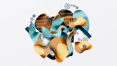 Soyut arkaplan - Çizgiler daireler ve sıvı şekiller