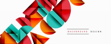 Minimum geometrik soyut arkaplan. Çember kare ve üçgen tasarımı