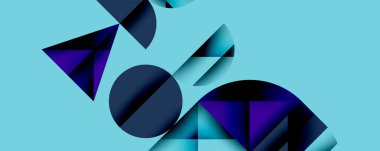 Minimum geometrik soyut arkaplan. Çember kare ve üçgen tasarımı