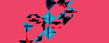 Minimum geometrik soyut arkaplan. Çember kare ve üçgen tasarımı