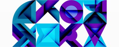 Minimum geometrik soyut arkaplan. Çember kare ve üçgen tasarımı