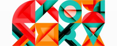 Minimum geometrik soyut arkaplan. Çember kare ve üçgen tasarımı