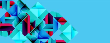 Daireler, yarı daireler, kareler ve yuvarlak üçgenler. Duvar kağıdı, afiş, arkaplan, kart, kitap illüstrasyonu, iniş sayfası için geometrik mozaik mozaik desen soyut arkaplan