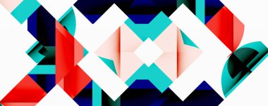 Birleştirilmiş açısal ve eğri şekilli soyut geometrik çizimler, pürüzsüz eğimli dinamik bileşimler ve kalın karşıtlıklar