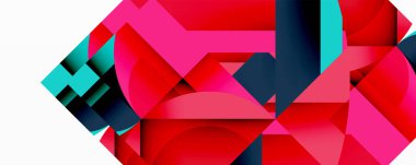 Birbirine kenetlenmiş dairesel ve açısal şekillerle soyut geometrik bileşim, pürüzsüz gradyanlar ve beyaz arkaplan üzerinde keskin karşıtlıklar