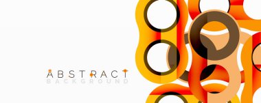 Birbirine kenetlenmiş dairesel ve tüp şekilli soyut geometrik desenler, pürüzsüz gradyanlar, keskin zıtlıklar ve dinamik katmanlar içerir.