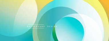 Üst üste binen dairesel şekillere sahip arka plan tasarımı, pürüzsüz gradyanlar ve yumuşak ışıklandırma efektleri, dinamik soyut bir kompozisyon oluşturur