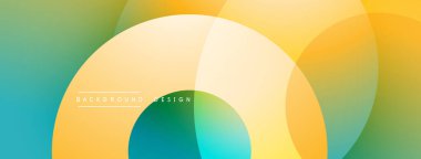 Üst üste binen dairesel şekillere sahip arka plan tasarımı, pürüzsüz gradyanlar ve yumuşak ışıklandırma efektleri, dinamik soyut bir kompozisyon oluşturur
