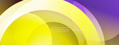 Katmanlı dairesel elementlerle soyut bileşim, eğimlerin ve yumuşak geçişlerin harmanlanması, derinlik, hareket ve görsel uyum hissi yaratır.