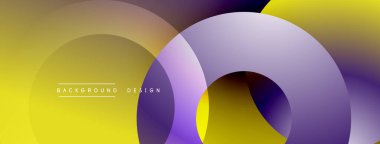 Katmanlı dairesel elementlerle soyut bileşim, eğimlerin ve yumuşak geçişlerin harmanlanması, derinlik, hareket ve görsel uyum hissi yaratır.