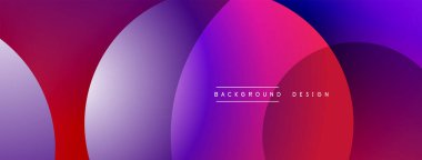 Katmanlı dairesel şekiller canlı renklerde, düzgün geçiş, derinlik efektleri ve modern, fütürist estetiğe sahip, gradyan açısından zengin soyut bir tasarım oluşturur.