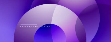 Katmanlı dairesel şekiller canlı renklerde, düzgün geçiş, derinlik efektleri ve modern, fütürist estetiğe sahip, gradyan açısından zengin soyut bir tasarım oluşturur.