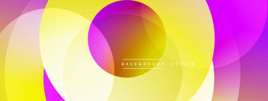 Üst üste binen dairesel şekillere sahip arka plan tasarımı, pürüzsüz gradyanlar ve yumuşak ışıklandırma efektleri, dinamik soyut bir kompozisyon oluşturur