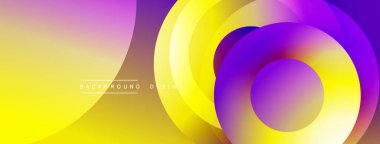 Katmanlı dairesel elementlerle soyut bileşim, eğimlerin ve yumuşak geçişlerin harmanlanması, derinlik, hareket ve görsel uyum hissi yaratır.