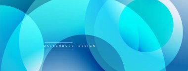 Katmanlı dairesel şekiller canlı renklerde, düzgün geçiş, derinlik efektleri ve modern, fütürist estetiğe sahip, gradyan açısından zengin soyut bir tasarım oluşturur.