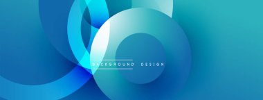 Katmanlı dairesel şekiller canlı renklerde, düzgün geçiş, derinlik efektleri ve modern, fütürist estetiğe sahip, gradyan açısından zengin soyut bir tasarım oluşturur.