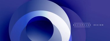 Katmanlı dairesel elementlerle soyut bileşim, eğimlerin ve yumuşak geçişlerin harmanlanması, derinlik, hareket ve görsel uyum hissi yaratır.