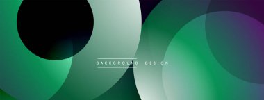 Katmanlı dairesel elementlerle soyut bileşim, eğimlerin ve yumuşak geçişlerin harmanlanması, derinlik, hareket ve görsel uyum hissi yaratır.