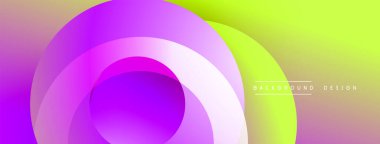 Üst üste binen dairesel şekillere sahip arka plan tasarımı, pürüzsüz gradyanlar ve yumuşak ışıklandırma efektleri, dinamik soyut bir kompozisyon oluşturur