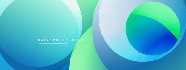 Katmanlı dairesel elementlerle soyut bileşim, eğimlerin ve yumuşak geçişlerin harmanlanması, derinlik, hareket ve görsel uyum hissi yaratır.