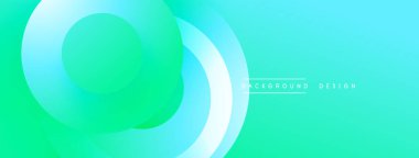 Katmanlı dairesel şekiller canlı renklerde, düzgün geçiş, derinlik efektleri ve modern, fütürist estetiğe sahip, gradyan açısından zengin soyut bir tasarım oluşturur.