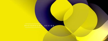 Çembersel soyut tasarım üst üste binen yarı saydam daireler ve yuvarlak şekiller, harmanlanan eğriler ve düzgün eğriler, derinlik, karşıtlık ve dinamik görsel efekt oluşturur.