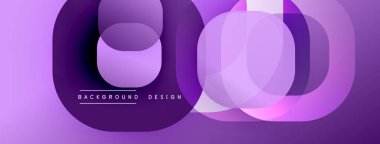 Çembersel soyut tasarım üst üste binen yarı saydam daireler ve yuvarlak şekiller, harmanlanan eğriler ve düzgün eğriler, derinlik, karşıtlık ve dinamik görsel efekt oluşturur.