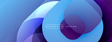 Çembersel soyut tasarım üst üste binen yarı saydam daireler ve yuvarlak şekiller, harmanlanan eğriler ve düzgün eğriler, derinlik, karşıtlık ve dinamik görsel efekt oluşturur.