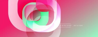 Çembersel soyut tasarım üst üste binen yarı saydam daireler ve yuvarlak şekiller, harmanlanan eğriler ve düzgün eğriler, derinlik, karşıtlık ve dinamik görsel efekt oluşturur.