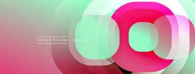 Çembersel soyut tasarım üst üste binen yarı saydam daireler ve yuvarlak şekiller, harmanlanan eğriler ve düzgün eğriler, derinlik, karşıtlık ve dinamik görsel efekt oluşturur.