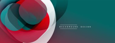 Çembersel soyut tasarım üst üste binen yarı saydam daireler ve yuvarlak şekiller, harmanlanan eğriler ve düzgün eğriler, derinlik, karşıtlık ve dinamik görsel efekt oluşturur.