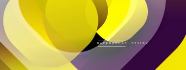 Çembersel soyut tasarım üst üste binen yarı saydam daireler ve yuvarlak şekiller, harmanlanan eğriler ve düzgün eğriler, derinlik, karşıtlık ve dinamik görsel efekt oluşturur.