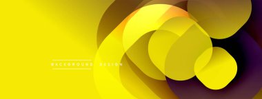 Çembersel soyut tasarım üst üste binen yarı saydam daireler ve yuvarlak şekiller, harmanlanan eğriler ve düzgün eğriler, derinlik, karşıtlık ve dinamik görsel efekt oluşturur.