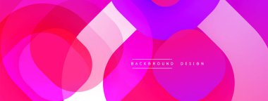 Çembersel soyut tasarım üst üste binen yarı saydam daireler ve yuvarlak şekiller, harmanlanan eğriler ve düzgün eğriler, derinlik, karşıtlık ve dinamik görsel efekt oluşturur.