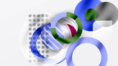 Üstüste binen Şeffaf Geometrik Şekillerle Soyut Çember Tasarımı