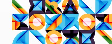 Minimum geometrik soyut arkaplan. Çember kare ve üçgen tasarımı