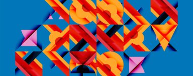 Minimum geometrik soyut arkaplan. Çember kare ve üçgen tasarımı