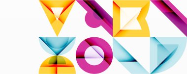 Minimum geometrik soyut arkaplan. Çember kare ve üçgen tasarımı