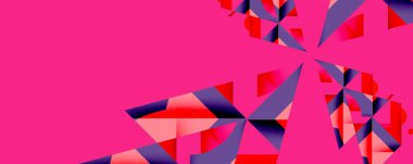 Daireler, yarı daireler, kareler ve yuvarlak üçgenler. Duvar kağıdı, afiş, arkaplan, kart, kitap illüstrasyonu, iniş sayfası için geometrik mozaik mozaik desen soyut arkaplan