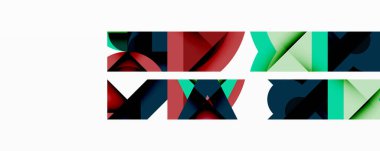 Birbirine kenetlenmiş dairesel ve açısal şekillerle soyut geometrik bileşim, pürüzsüz gradyanlar ve beyaz arkaplan üzerinde keskin karşıtlıklar