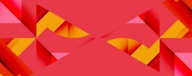 Birbirine kenetlenmiş dairesel ve açısal şekillerle soyut geometrik bileşim, pürüzsüz gradyanlar ve beyaz arkaplan üzerinde keskin karşıtlıklar