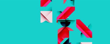 Birbirine kenetlenmiş dairesel ve açısal şekillerle soyut geometrik bileşim, pürüzsüz gradyanlar ve beyaz arkaplan üzerinde keskin karşıtlıklar