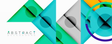 Katmanlı üçgenler, daireler ve gradyanlarla birlikte geometrik soyut tasarım, keskin zıtlıklar ve derinlikle yapılandırılmış bir model oluşturur.