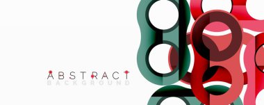 Üst üste binen dairesel ve tüp şekilli soyut daire ögesi bileşimi, pürüzsüz gradyanlar, şeffaflık efektleri ve dinamik katman