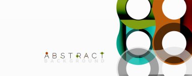 Birbirine kenetlenmiş dairesel ve tüp şekilli soyut geometrik desenler, pürüzsüz gradyanlar, keskin zıtlıklar ve dinamik katmanlar içerir.