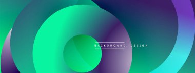 Katmanlı dairesel elementlerle soyut bileşim, eğimlerin ve yumuşak geçişlerin harmanlanması, derinlik, hareket ve görsel uyum hissi yaratır.